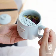 【陸寶LOHAS】祥雲如意蓋杯 360ML 一杯一蓋 各種茶飲皆可泡  天青色