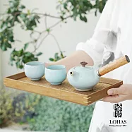 【陸寶LOHAS】知己側把茶組 一壺兩杯 繼承宋代美學氣韻和風采  汝窯天青色