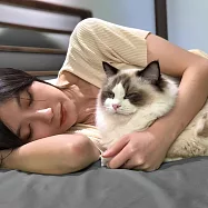 【Fuwaly】舒芙蕾防螨防水雙人5尺床包+枕套3件組(防水 防螨 雙人 床包 枕套 保潔墊 素色寢具 針織 棉 過敏) 灰色