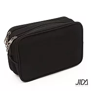 【JIDA】網美款 網紗雙層雙拉鍊防水化妝包/盥洗包(2色) 其他 黑色