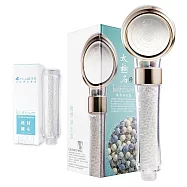 【極淨源】ION SHOWER太極石四道除氯加壓淨水蓮蓬頭經典套組|熱銷款(瞬間除氯100%) 亮面香檳金