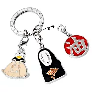 日本Seisen清泉株式會社神隱少女水鑽黃金屬掛飾3環鑰匙圈JH-22(可分開吊飾:無臉男/坊寶寶/油屋)吉卜力宮崎駿千と千尋の神隠し 無