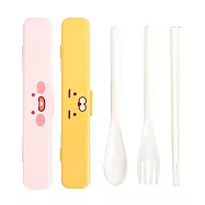 KAKAO FRIENDS 環保餐具4件組 湯匙 筷子 叉子 收納盒 萊恩