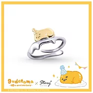 STORY故事銀飾-Gudetama 10週年系列-懶得過生日的蛋黃哥純銀戒指 國際圍#10
