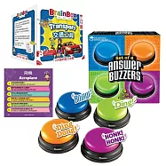 【華森葳兒童教玩具超值組】搶答鈴-四款 數學教具系列+大腦益智盒-交通工具(教育桌遊)