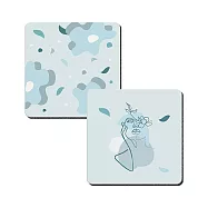 軟式珪藻土杯墊 自創 插畫小花 珪藻土 (2入/組)(10*10*0.5cm) 插畫小藍花