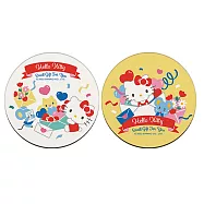 【Sanrio 三麗鷗】軟式珪藻土杯墊 歡慶派對 凱蒂 大耳狗 (2入/組)(10*10*0.5cm) 歡慶凱蒂