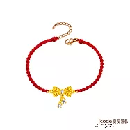 J&rsquo;code真愛密碼金飾 蝴蝶結硬金編織手鍊