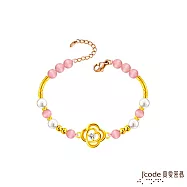 J&rsquo;code真愛密碼金飾 愛心四葉草寶石硬金手鍊