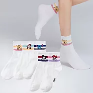 【ONEDER 旺達棉品】Disney中統羅紋襪 迪士尼長襪 小熊維尼 米奇米妮 史迪奇 奇奇蒂蒂中筒襪 台灣製棉襪 女襪- 奇奇蒂蒂 CD-A320