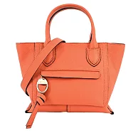 LONGCHAMP MAILBOX系列牛皮前口袋手提/斜背兩用包(小) 胡蘿蔔橘
