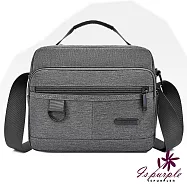 【iSPurple】時尚牛津*男性三層休閒肩背包/橫款灰色