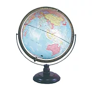 Fucashun 17吋立體地球儀(木座) 鋁尺 立體圖面