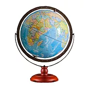 Fucashun 17吋立體地球儀(木座) 附燈 立體圖面