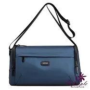 【iSPurple】極簡小圓筒*牛津男性斜垮側肩背包/藍