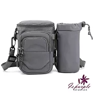 【iSPurple】運動生活*單肩戶外可拆水杯袋腰包/灰