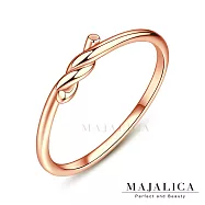 Majalica純銀戒指925純銀尾戒 情意綢繆繩結女戒 指尖舞動系列 PR21011 4 玫金色美國圍4號