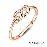 Majalica純銀戒指925純銀尾戒情緣同心結女戒 指尖舞動系列 PR21013 6 玫金色美國圍6號