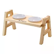 【毛孩王】AFU 台製二口原木餐桌 寵物碗架 寵物碗 貓碗 狗碗 寵物餐桌PTS2