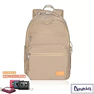 【OMNIA】買就送鑰匙包-輕旅行大容量收納款筆電後背包 (奶茶)