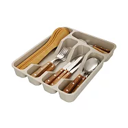 《Natural Elements》英國 5格餐具收納盒(奶茶棕) | 抽屜格層分隔 碗筷收納