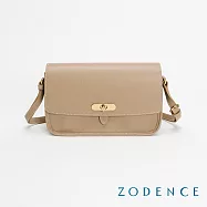 ZODENCE RENEE進口真皮水滴釦長型斜背包 駝