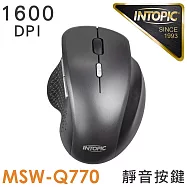 INTOPIC 2.4GHz飛碟無線靜音滑鼠(MSWQ770) 鐵灰