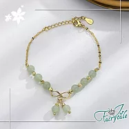 【伊飾童話】中式蝴蝶結*果實和田玉串珠手鍊/金