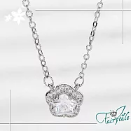 【伊飾童話】晶鑽桃花*韓風簡約短頸項鍊/ 銀