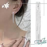 【伊飾童話】銀河流蘇*典雅長款垂墜耳環/銀