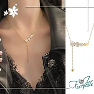 【伊飾童話】貝殼泡泡*圈圈流蘇鈦鋼項鍊