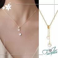 【伊飾童話】貝殼愛心*幾何圓輪流蘇鈦鋼項鍊