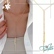 【伊飾童話】復古一字*極簡流蘇鎖骨項鍊/金