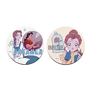 【Disney 迪士尼】軟式珪藻土杯墊 漫畫風 杯墊 矽藻土 (2入/組) (10*10*0.5cm) 漫畫貝兒
