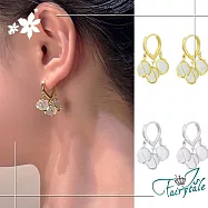 【伊飾童話】鈴蘭貓眼石*圓珠流蘇圈圈耳環/銀