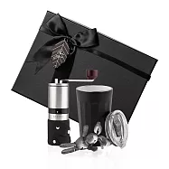 【PO:Selected】丹麥棱角保溫杯咖啡二件禮盒組(棱角保溫杯460ml-共3色/不鏽鋼磨芯咖啡磨2.0) 黑