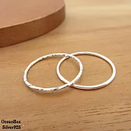 兩只入。0.8mm寬極細版1素面.1菱格組合925純銀戒指(直接套入) 國際圍13號