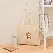 【Hook’s嚴選】櫻桃小丸子棉布手提袋 原色手提袋 側背包 環保購物袋 小丸子上學