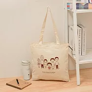 【Hook’s嚴選】櫻桃小丸子棉布手提袋 原色手提袋 側背包 環保購物袋 小丸子全家福