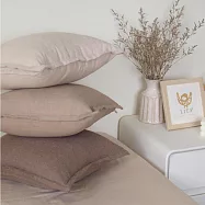 【麗塔寢飾】棉麻抱枕套40*40cm(一入) 深棕