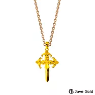 JoveGold漾金飾 破曉黃金墜子 送玫瑰鋼項鍊