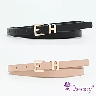 【Decoy】H字母扣*簡約細款針扣皮帶/ 黑