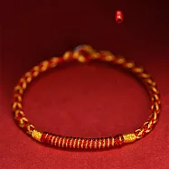 【水星記】匠人手作吉祥平安財氣兩旺富貴金手鍊 _紅金色x女(16cm)