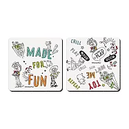 【Disney 迪士尼】軟式珪藻土杯墊 玩總 杯墊 珪藻土 (2入/組) (10*10*0.5cm) 玩總隨手畫