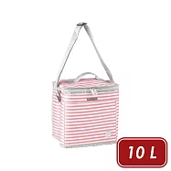 《ibili》Biarritz肩背保冷袋 | 保溫袋 保冰袋 野餐包 野餐袋 便當袋 - 粉櫻條紋10L