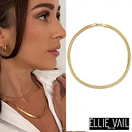 ELLIE VAIL 邁阿密防水珠寶 小寬版蛇紋項鍊 簡約金色頸鍊 Paola Herringbone