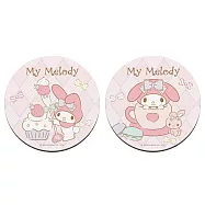【Sanrio 三麗鷗】軟式珪藻土杯墊 軟軟系列 凱蒂 杯墊 珪藻土 (2入/組)(10*10*0.5cm) 甜心蝴蝶結
