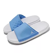 Nike 拖鞋 Jordan Play Slide GS 大童鞋 女鞋 白 水藍 喬丹 泡棉 舒適 DN3596-401 23.5cm WHITE/BLUE