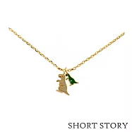 【Short Story】俏皮霸王龍鍍14K金項鍊