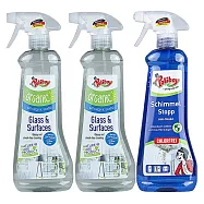 德淨Poliboy浴廁清潔500ml三入組合(有機玻璃清潔劑*2/全方位除黴菌清潔劑*1) 玻璃+玻璃+除黴